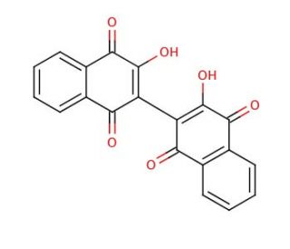 2,2&prime;-Bi(3-hydroxy-1,4-naphthoquinone) (CAS 33440-64-1) - chemical structure image