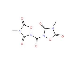 2,2′-Carbonylbis(3,5-dioxo-4-methyl-1,2,4-oxadiazolidine) (CAS 115491-90-2) - chemical structure image