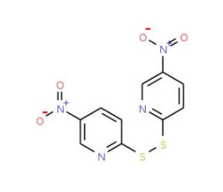 2,2′-Dithiobis(5-nitropyridine) (CAS 2127-10-8) - chemical structure image