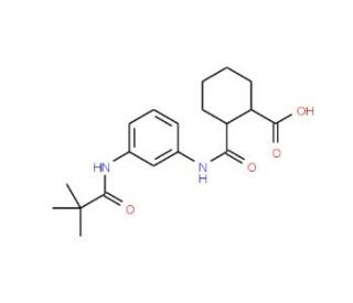2-({3-[(2,2-Dimethylpropanoyl)amino]-anilino}carbonyl)cyclohexanecarboxylic acid - chemical structure image