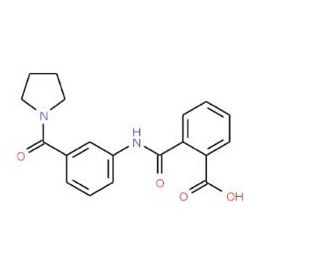 2-{[3-(1-Pyrrolidinylcarbonyl)anilino]-carbonyl}benzoic acid - chemical structure image