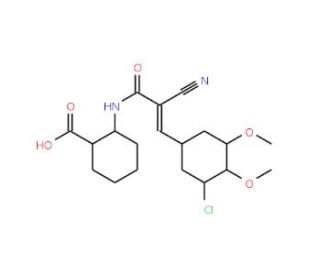 2-[3-(3-chloro-4,5-dimethoxyphenyl)-2-cyanoprop-2-enamido]benzoic acid (CAS 364739-75-3) - chemical structure image