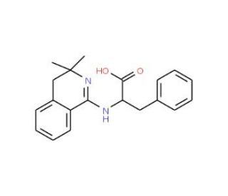 2-(3,3-Dimethyl-3,4-dihydro-isoquinolin-1-ylamino)-3-phenyl-propionic acid - chemical structure image