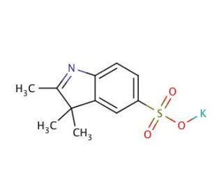 2,3,3-Trimethylindolenine-5-sulfonic Acid, Potassium Salt (CAS 184351-56-2) - chemical structure image