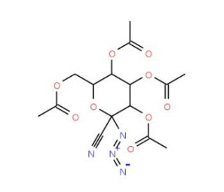 2,3,4,6-Tetra-O-acetyl-1-azido-1-deoxy-α-D-galactopyranosyl cyanide (CAS 168567-90-6) - chemical structure image