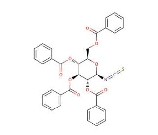 2,3,4,6-Tetra-O-benzoyl-&beta;-D-glucopyranosyl isothiocyanate (CAS 132413-50-4) - chemical structure image