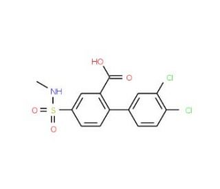 2-(3,4-dichlorophenyl)-5-(methylsulfamoyl)benzoic acid - chemical structure image