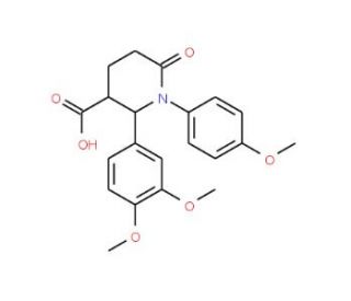 2-(3,4-Dimethoxy-phenyl)-1-(4-methoxy-phenyl)-6-oxo-piperidine-3-carboxylic acid - chemical structure image