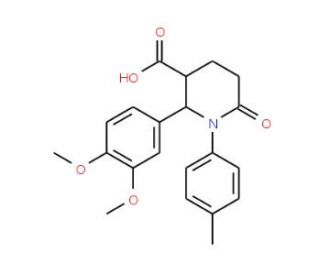 2-(3,4-dimethoxyphenyl)-1-(4-methylphenyl)-6-oxopiperidine-3-carboxylic acid - chemical structure image
