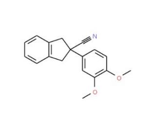 2-(3,4-dimethoxyphenyl)indane-2-carbonitrile - chemical structure image