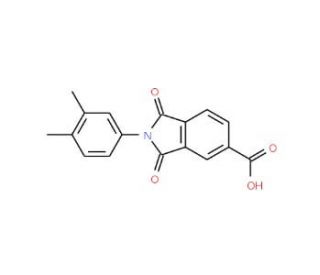 2-(3,4-Dimethyl-phenyl)-1,3-dioxo-2,3-dihydro-1H-isoindole-5-carboxylic acid (CAS 294667-04-2) - chemical structure image