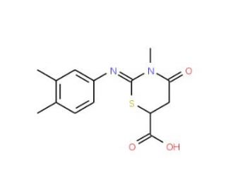 2-(3,4-Dimethyl-phenylimino)-3-methyl-4-oxo-[1,3]thiazinane-6-carboxylic acid - chemical structure image