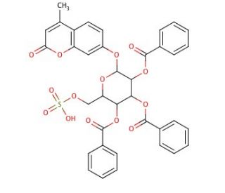 2,3,4-Tri-O-benzoyl-4-methylumbelliferyl &beta;-D-Galactopyranoside-6-sulfate - chemical structure image