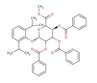 2,3,4-Tri-O-benzoyl-propofol-&beta;-D-glucuronide Methyl Ester - chemical structure image