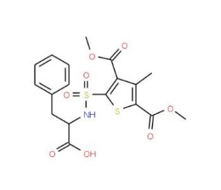 2-({[3,5-bis(methoxycarbonyl)-4-methylthien-2-yl]sulfonyl}amino)-3-phenylpropanoic acid - chemical structure image