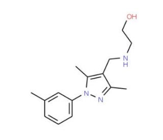 2-({[3,5-Dimethyl-1-(3-methylphenyl)-1H-pyrazol-4-yl]methyl}amino)ethanol - chemical structure image