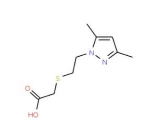 (2-(3,5-Dimethyl-1-pyrazolyl)ethylthio)acetic acid - chemical structure image