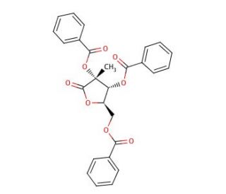 2,3,5-Tri-O-benzoyl-2-C-methyl-D-ribonic-1,4-lactone (CAS 7392-74-7) - chemical structure image