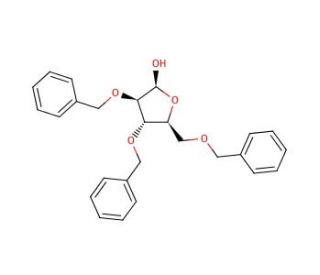 2,3,5-Tri-O-benzyl-&beta;-L-arabinofuranose (CAS 89615-42-9) - chemical structure image