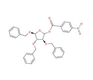 2,3,5-Tri-O-benzyl-D-arabinofuranose 1-(4-nitrobenzoate) (CAS 52522-49-3) - chemical structure image