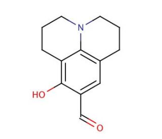 2,3,6,7-Tetrahydro-8-hydroxy-1H,5H-benzo[ij]quinolizine-9-carboxaldehyde (CAS 63149-33-7) - chemical structure image