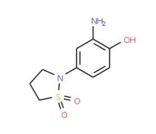 2-(3-amino-4-hydroxyphenyl)-1&lambda;{6},2-thiazolidine-1,1-dione (CAS 1147800-90-5) - chemical structure image