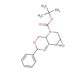 2,3-Anhydro-4,6-O-benzylidene-N-(tBoc)-1,5-deoxy-1,5-imino-D-glucitol (CAS 133697-22-0) - chemical structure image