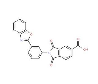 2-(3-Benzooxazol-2-yl-phenyl)-1,3-dioxo-2,3-dihydro-1H-isoindole-5-carboxylic acid - chemical structure image