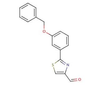 2-(3-Benzyloxyphenyl)thiazole-4-carbaldehyde (CAS 885278-72-8) - chemical structure image