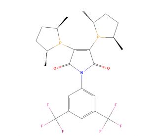 2,3-Bis[(2R,5R)-2,5-dimethylphospholano]-N-[3,5-bis(trifluoromethyl)-phenyl]maleimide (CAS 1133149-41-3) - chemical structure