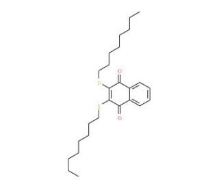 2,3-Bis(n-octylthio)-1,4-naphthalenedione (CAS 103049-97-4) - chemical structure image