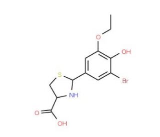 2-(3-Bromo-5-ethoxy-4-hydroxyphenyl)-1,3-thiazolidine-4-carboxylic acid - chemical structure image