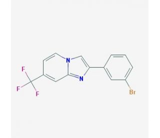 2-(3-Bromo-phenyl)-7-trifluoromethyl-imidazo[1,2-a]pyridine (CAS 944580-93-2) - chemical structure image