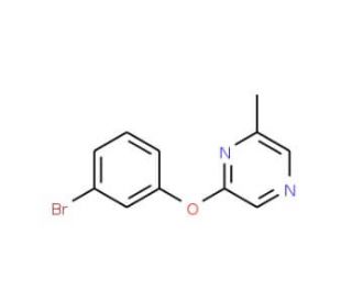 2-(3-Bromophenoxy)-6-methylpyrazine (CAS 915707-60-7) - chemical structure image