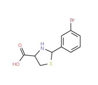 2-(3-bromophenyl)-1,3-thiazolidine-4-carboxylic acid - chemical structure image
