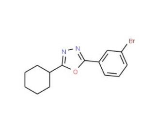 2-(3-Bromophenyl)-5-cyclohexyl-1,3,4-oxadiazole (CAS 957065-98-4) - chemical structure image