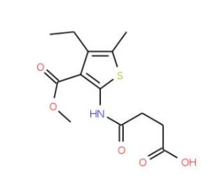 2-(3-Carboxy-propionylamino)-4-ethyl-5-methyl-thiophene-3-carboxylic acid methyl ester - chemical structure image