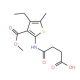 2-(3-Carboxy-propionylamino)-4-ethyl-5-methyl-thiophene-3-carboxylic acid methyl ester - chemical structure image