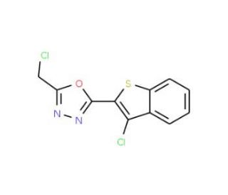2-(3-chloro-1-benzothien-2-yl)-5-(chloromethyl)-1,3,4-oxadiazole - chemical structure image