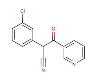 2-(3-Chlorophenyl)-2-cyano-1-(3-pyridinyl)-1-ethanone (CAS 114444-10-9) - chemical structure image