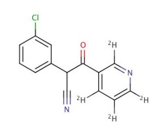2-(3-Chlorophenyl)-2-cyano-1-(3-pyridinyl-d4)-1-ethanone - chemical structure image