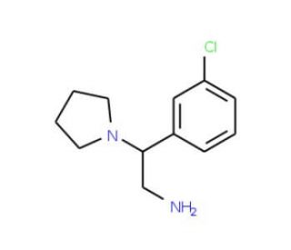 2-(3-chlorophenyl)-2-pyrrolidin-1-ylethanamine (CAS 866781-98-8) - chemical structure image