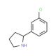 2-(3-Chlorophenyl)pyrrolidine (CAS 298690-74-1) - chemical structure image