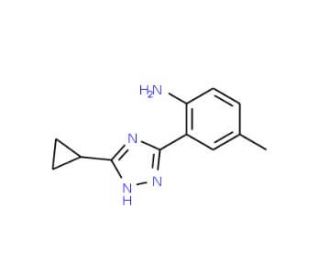 2-(3-cyclopropyl-1H-1,2,4-triazol-5-yl)-4-methylaniline - chemical structure image