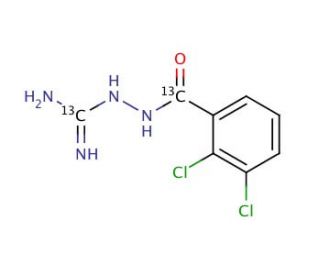 2,3-Dichlorobenzamidyl Guanidine-13C2 (CAS 1185047-08-8) - chemical structure image