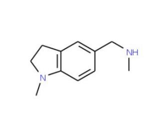 2,3-Dihydro-1-methyl-5-[(methylamino)methyl]-1H-indole (CAS 906352-81-6) - chemical structure image
