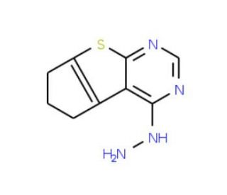 (2,3-Dihydro-1H-8-thia-5,7-diaza-cyclopenta[a]inden-4-yl)-hydrazine (CAS 303798-10-9) - chemical structure image