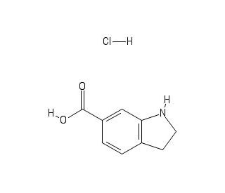 2,3-Dihydro-1H-indole-6-carboxylic acid hydrochloride - chemical structure image