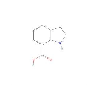 2,3-Dihydro-1H-indole-7-carboxylic acid (CAS 15861-40-2) - chemical structure image