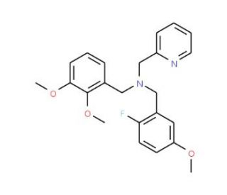(2,3-Dimethoxy-benzyl)-(2-fluoro-5-methoxy-benzyl)-pyridin-2-ylmethyl-amine - chemical structure image